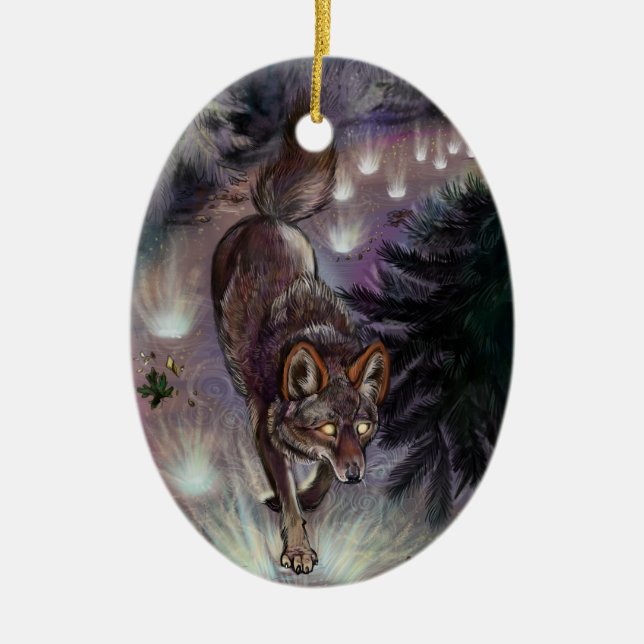 Trassenleuchte Coyote Keramik Ornament (Vorne)