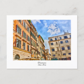 Trastevere Rome, Italien Aquarellmalerei Postkarte