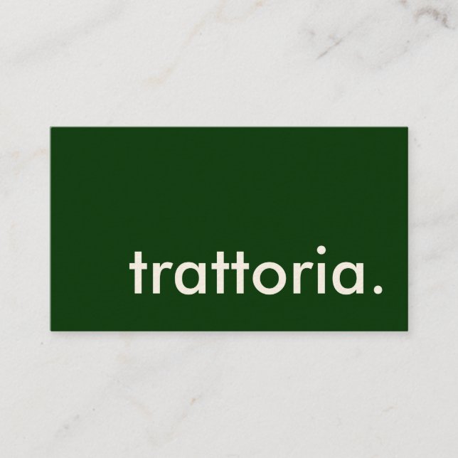 Trattoria. Visitenkarte (Vorderseite)