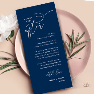 Trau-Dankeschön-Karte für das Hochzeitsdinner Programm