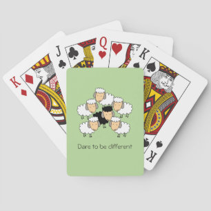 Trau dich anders zu sein schwarzes Schaf Spielkarten