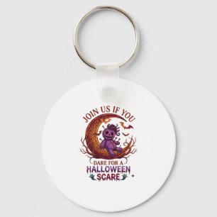 Trau dich Halloween Angst Lila Voodoo-Puppe Halbmo Schlüsselanhänger