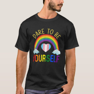 Trau Dich Selbst Zu Regenbogen Herz LGBT Stolz T-Shirt