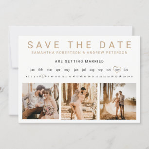 Trau uns in Gold ein 3-Foto-Raster  Save-the-Date- Save The Date
