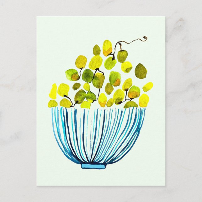 Trauben Aquarellfrucht Postkarte (Vorderseite)