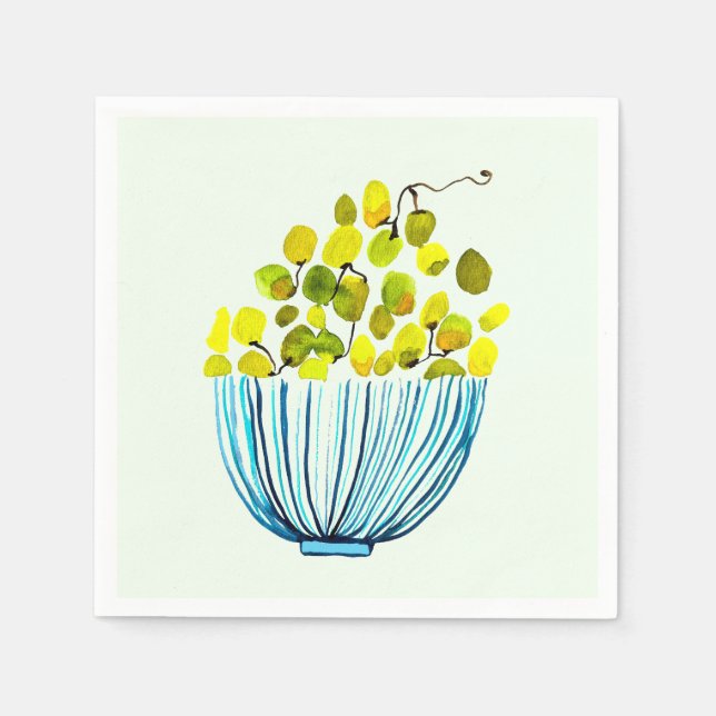 Trauben Aquarellfrucht Serviette (Vorderseite)