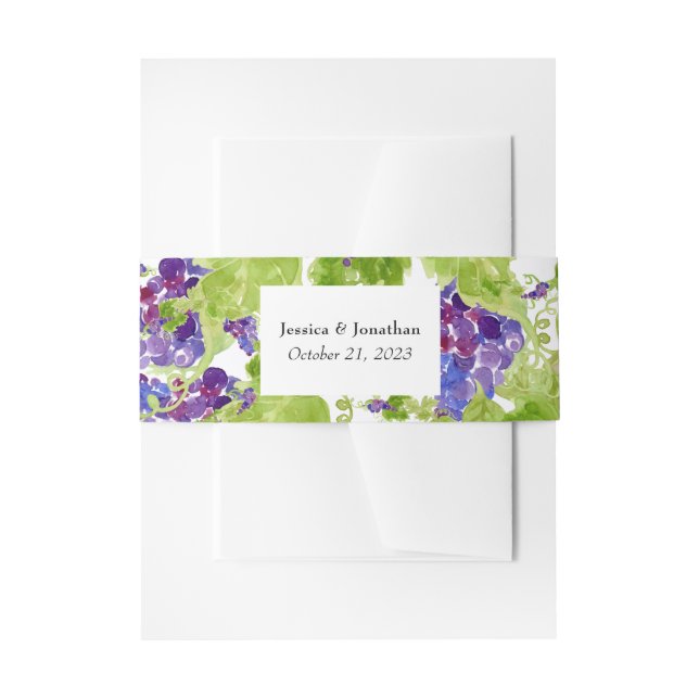 Trauben auf der vertikalen Traubenband Einladungsbanderole (Vorderseite Beispiel)