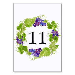 Trauben auf der Weinkarte Tischnummer