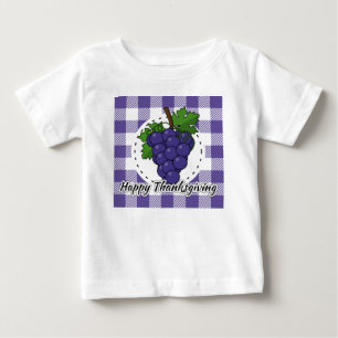 Trauben auf Kariertem Violett - Glückliches Ernted Baby T-shirt