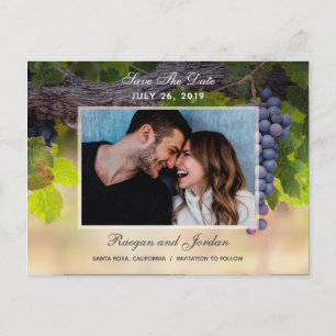 Trauben auf Rebflächen Foto Save the Date Karte