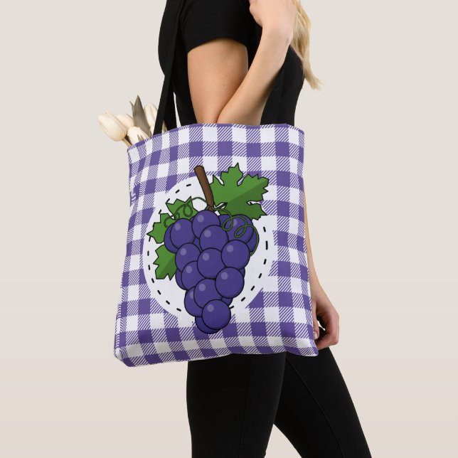 Trauben auf Weißviolett Kariert (Von Nahem)