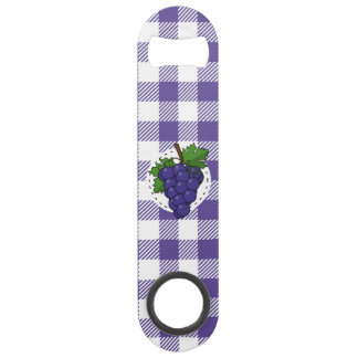 Trauben auf Weißviolett Kariert Speed Flaschenöffner