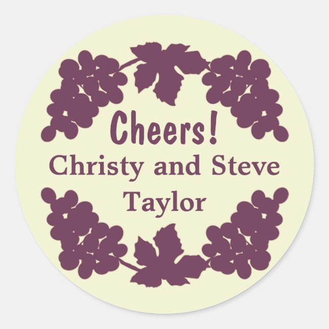 Trauben Aufkleber für das Weinetikett (Vorderseite)