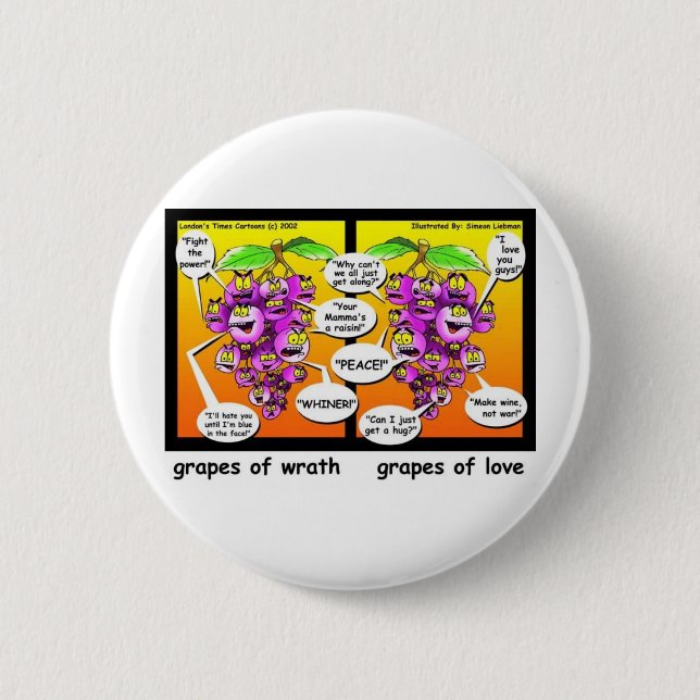 Trauben aus Zorn, Liebe, Kriegspass und T-Shirts Button (Vorderseite)