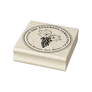 Trauben Benutzerdefinierter Familienname & Round Gummistempel