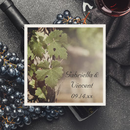 Trauben Blätter Weingartenhochzeit Serviette