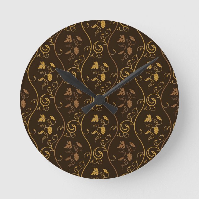 Trauben Dekor Runde Wanduhr (Vorderseite)