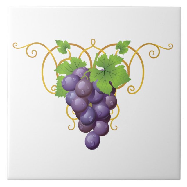 Trauben Druckfolie Fliese (Vorderseite)