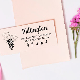 Trauben   Familienname, Script und Rücksendeadress Permastempel