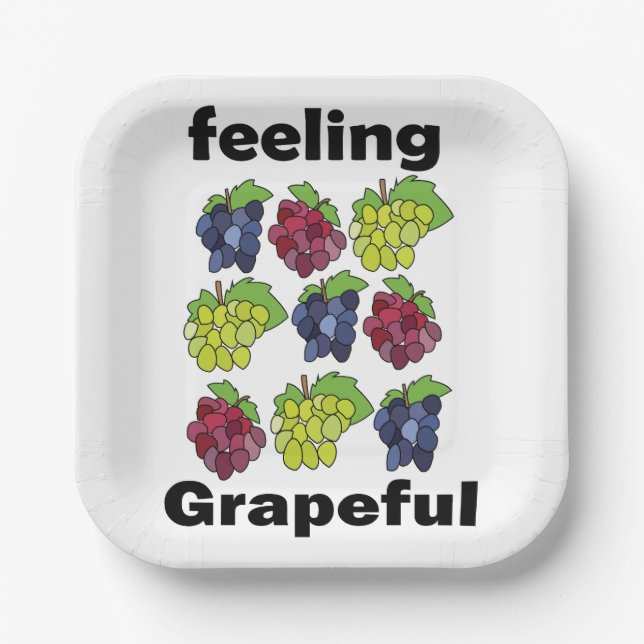 Trauben Frucht Gefühl Traubig Punny Party Pappteller (Vorderseite)