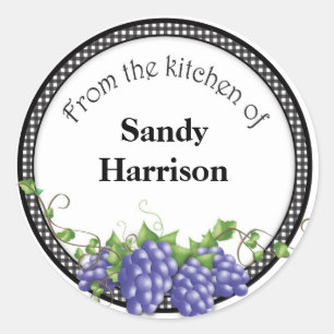 Trauben-Gelee-Glas-Aufkleber Runder Aufkleber