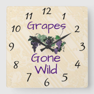 Trauben Gone Wild Wall Clock Quadratische Wanduhr