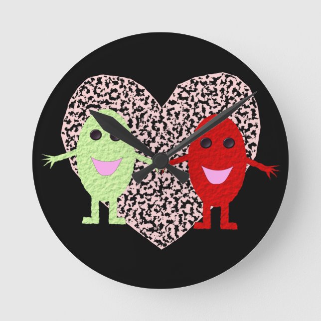 Trauben in der Liebe Wanduhr (Vorderseite)