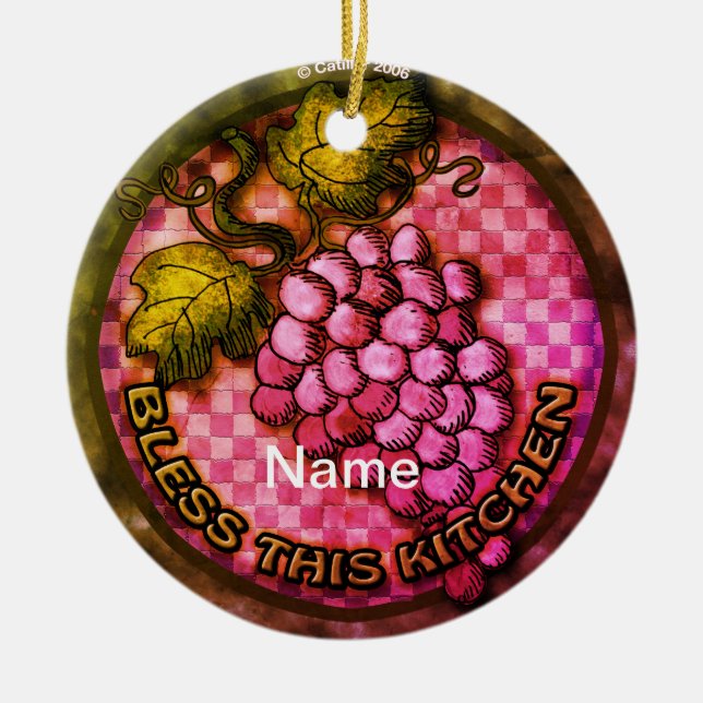 Trauben Küche Keramik Ornament (Vorne)