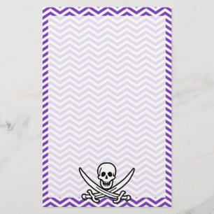 Trauben Lila Zickzack Streifen; Piratenflagge Briefpapier