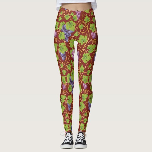 Trauben-Muster Leggings (Vorderseite)