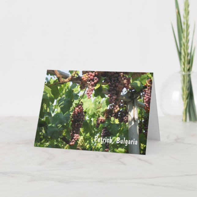Trauben Petrich, Bulgarien Dankeskarte (Vorderseite)