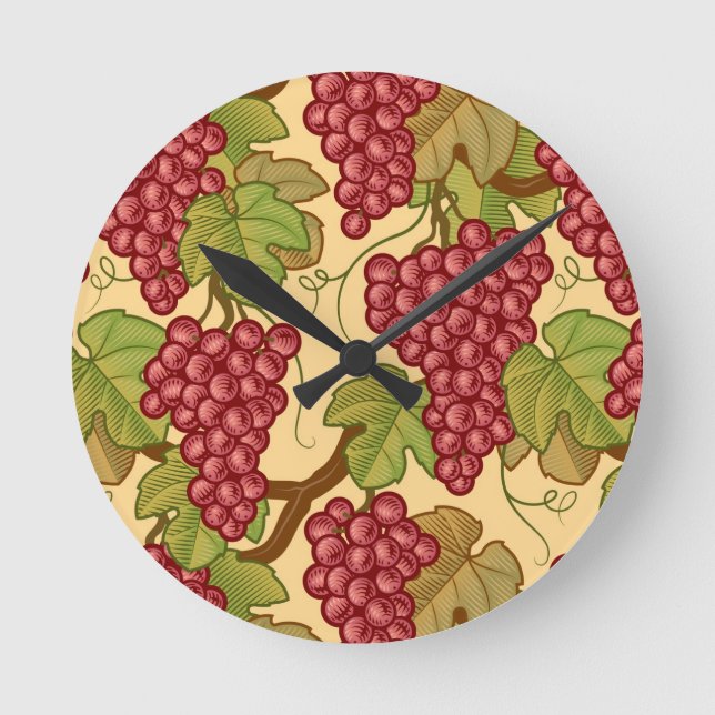 Trauben Runde Wanduhr (Vorderseite)