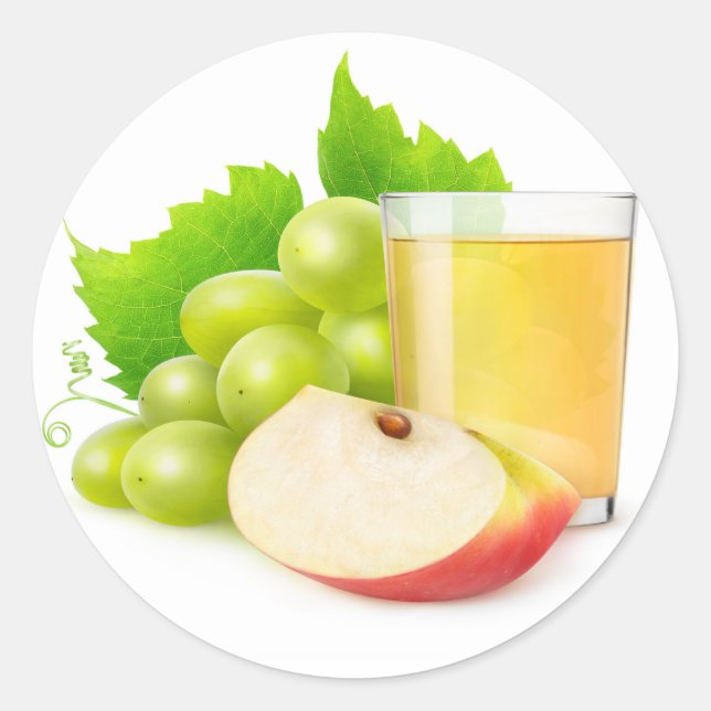 Trauben- und Apfelsaft Runder Aufkleber (Vorderseite)