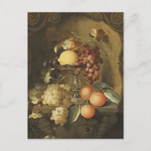 Trauben und Lemon auf der Tazza von Laurens Craen Postkarte