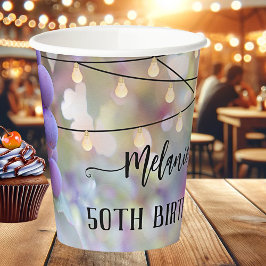 Trauben und Lichter zum Feiertag Pappbecher