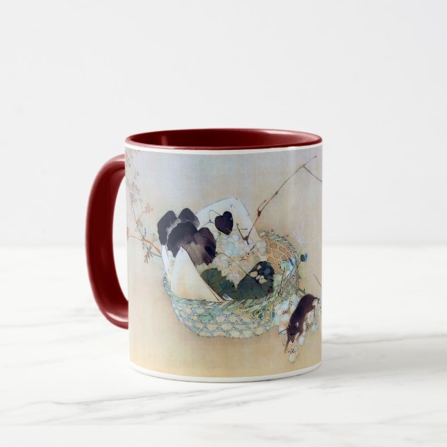 Trauben und Maus, Watanabe Seitei Tasse (Vorderseite Links)