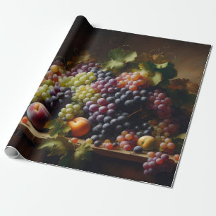 Trauben und Obst Stillleben Malerei Geschenkpapier
