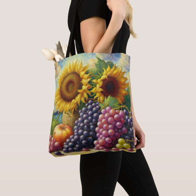 Trauben und Sonnenblumen Ölgemälde (Von Nahem)