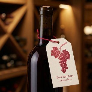 Trauben- und Weinblatt, Bordeaux Geschenkanhänger