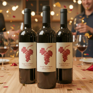 Trauben- und Weinblatt, Bordeaux Weinetikett