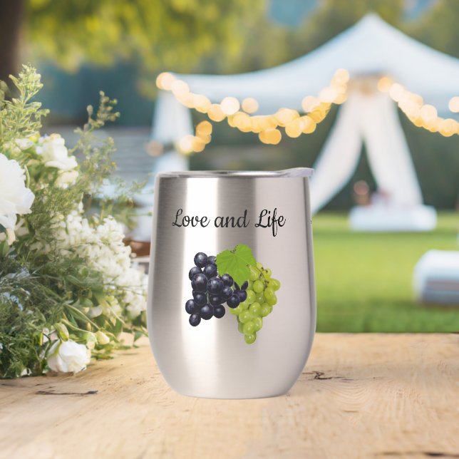 Trauben und Weinglas Personalisiert (Hochzeit)