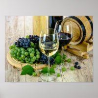 Trauben und Weinposter