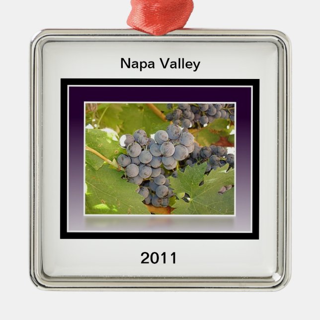 Trauben von Napa Silbernes Ornament (Vorne)
