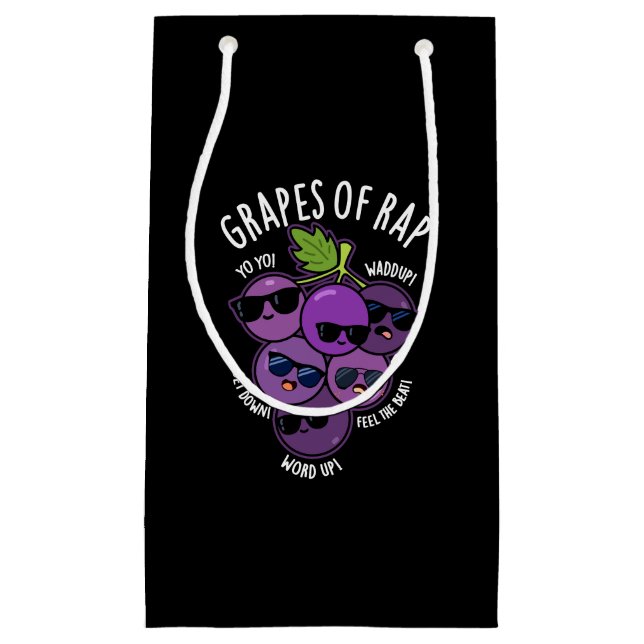 Trauben von Rap Funny Fruit Pun Dark BG Kleine Geschenktüte (Vorderseite)