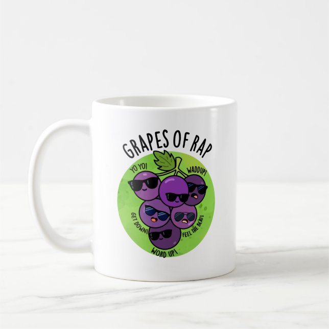 Trauben von Rap Funny Fruit Pun Kaffeetasse (Links)