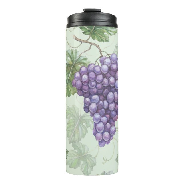 Trauben Wasserfarbe, Frucht Nahtloses Muster. Thermosbecher (Vorderseite)