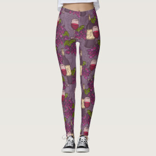 Trauben-Wein-Muster Leggings