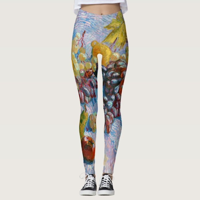 Trauben, Zitronen, Birnen und Äpfel, Van Gogh Leggings (Vorderseite)
