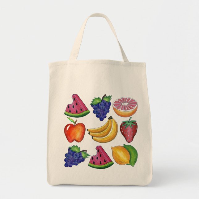 Traubenapfel Banana Lemon Obst Tasche (Vorne)