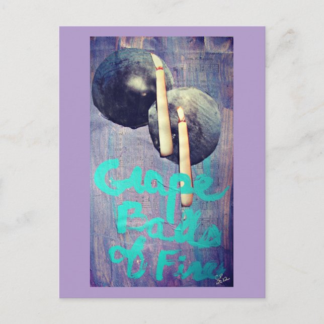 Traubenbälle des Feuers Collage Postkarte (Vorderseite)